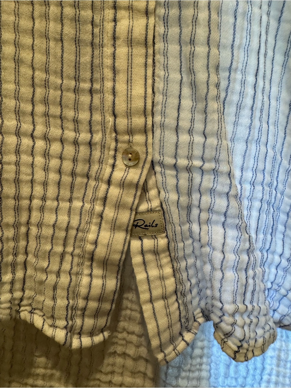 Rails White and Light Gray Striped Button-Down Shirt - Picture 3 of 4